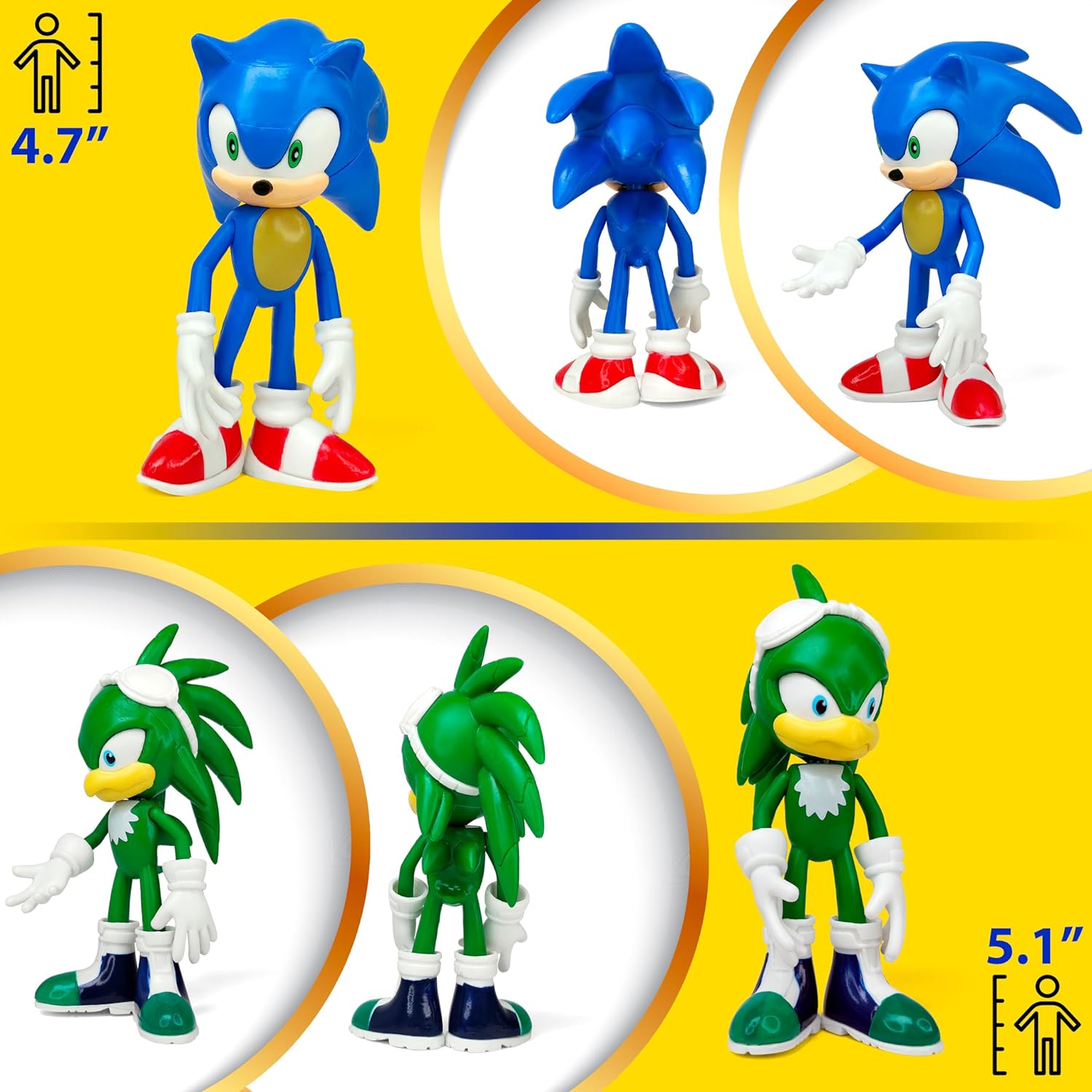 Toysvill Sonic the Hedgehog Big Action Figures (Set of 10 pcs), Collection Toys, Birthday Cake Decoration Party Supplies Cake Topper