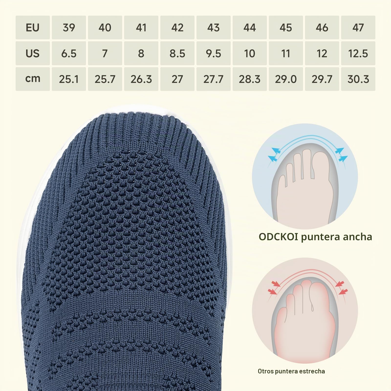 ODCKOI Sneakers Zapatillas Deportivas Manos Libres para Hombre Ligeras y Transpirables Slip In Zapatillas Deportivas para Cómodas de Malla Zapatos Casuales sin Cordones
