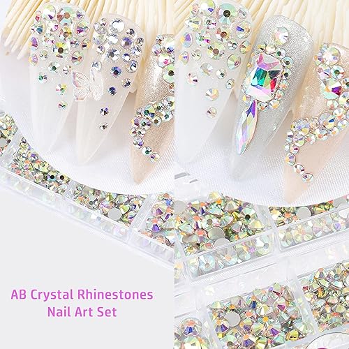 Miniatura 6 de 4880 unidades de diamantes de imitación morados para uñas, piedras preciosas de cristal para uñas, piedras moradas claras, redondas, multiformas,