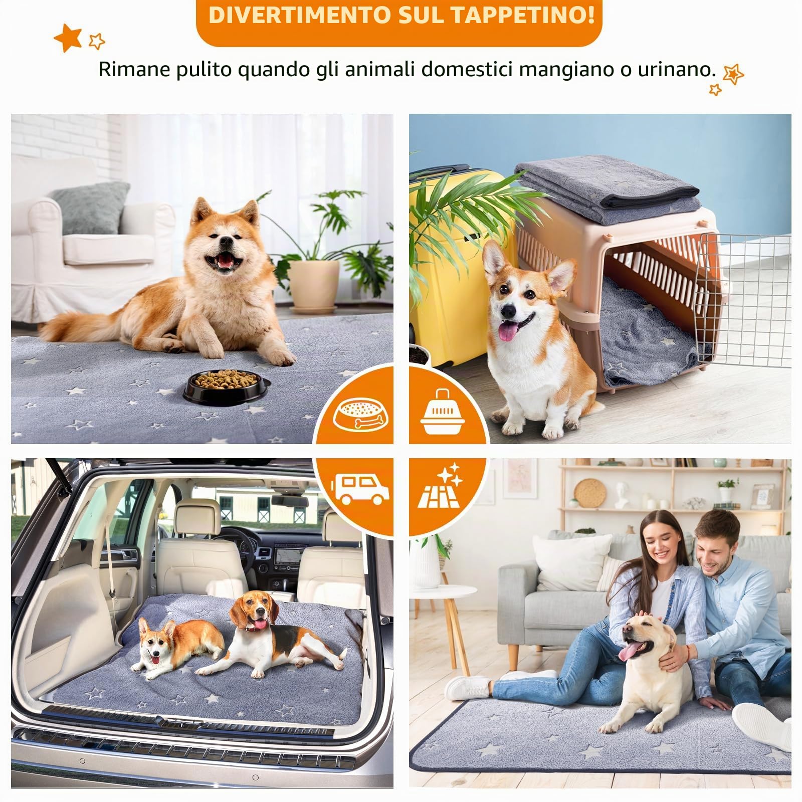PICK FOR LIFE Tappetino lavabile per cani e animali domestici, per cani anziani o incontinenti, 90 x 122 cm