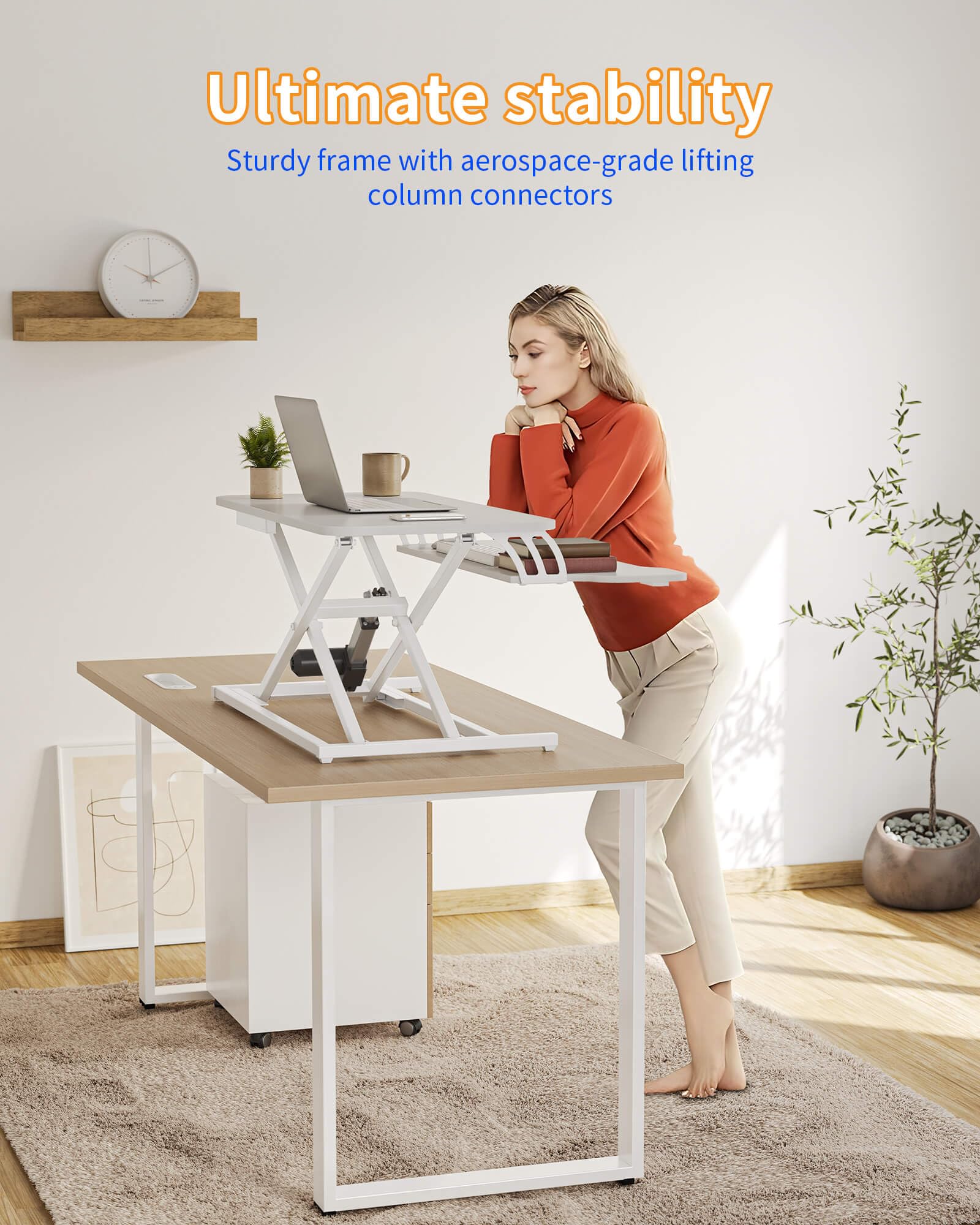 YIHAYO Electric Standing Desk Converter 32-inch Gallery Image