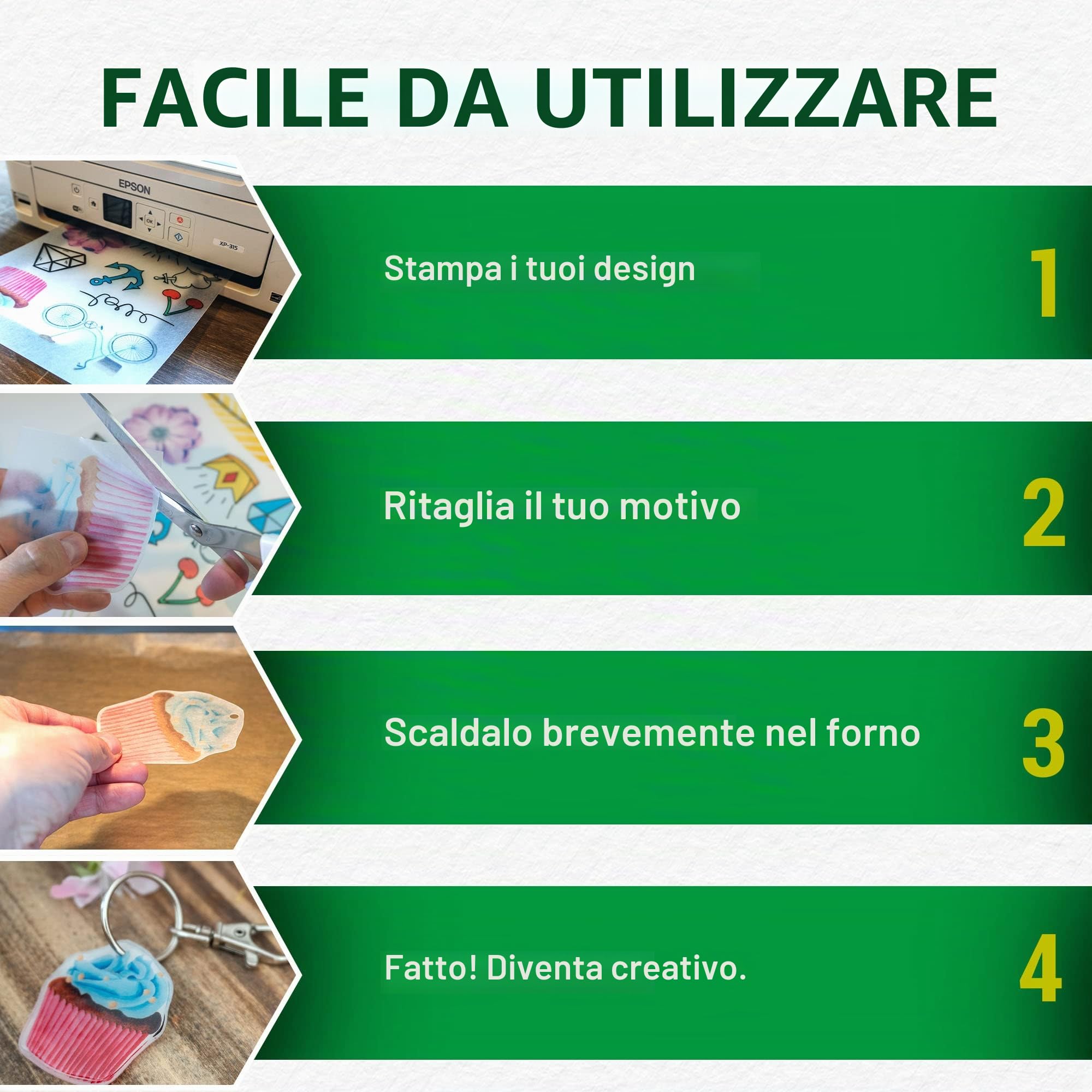 SKULLPAPER trasparente premium A4 film termoretraibile fai da te/film plastico termoretraibile/film termoretraibile stampabile - per stampanti inkjet (10 fogli)