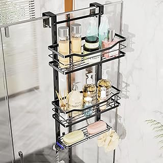 SWTYMIKI Over the Door Shower Caddy - 3 Tier Adjustable Shower Organizer...