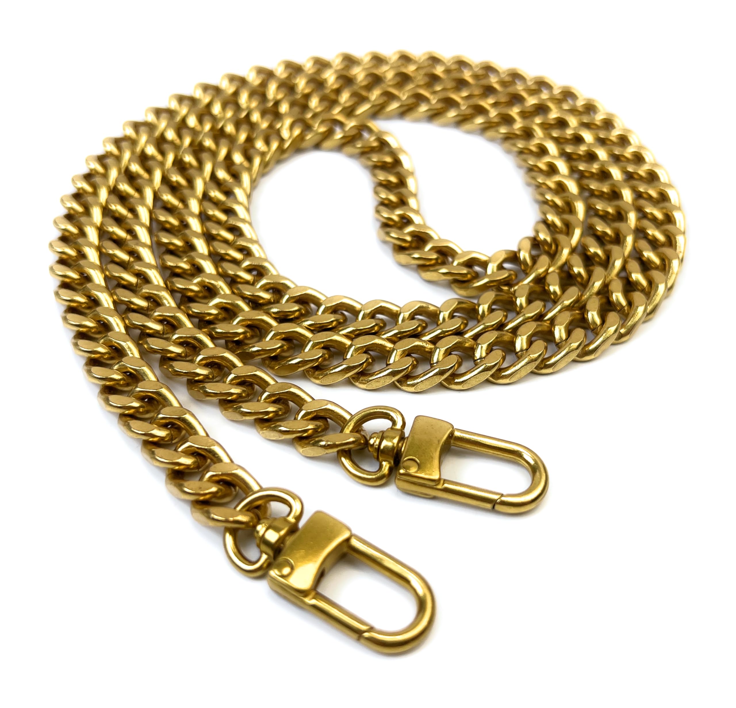 VersaKits 48 Inch Metal Antique Gold Purse Chain Purse Strap Handheld Underarm Link Chain Replacement for Clutch Wristlet Baguette Bag Handbag Tote Bag