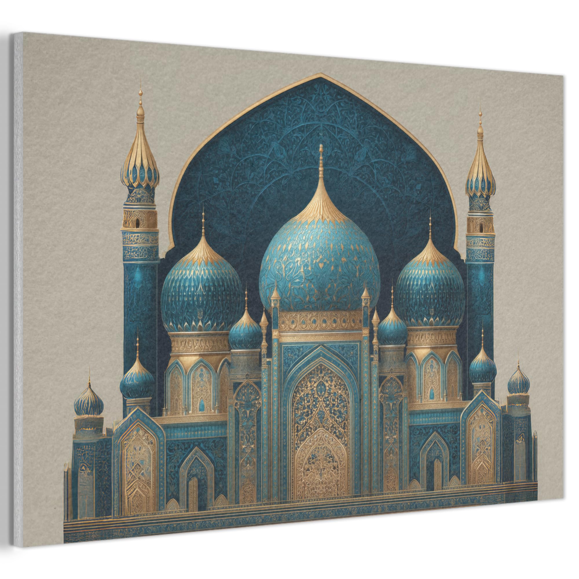 MuchoWow© Felt Panel 60x40 cm Room Style Piece Wallfillers Visual Display Decoration Wall Art Domes - Blue - Mosque