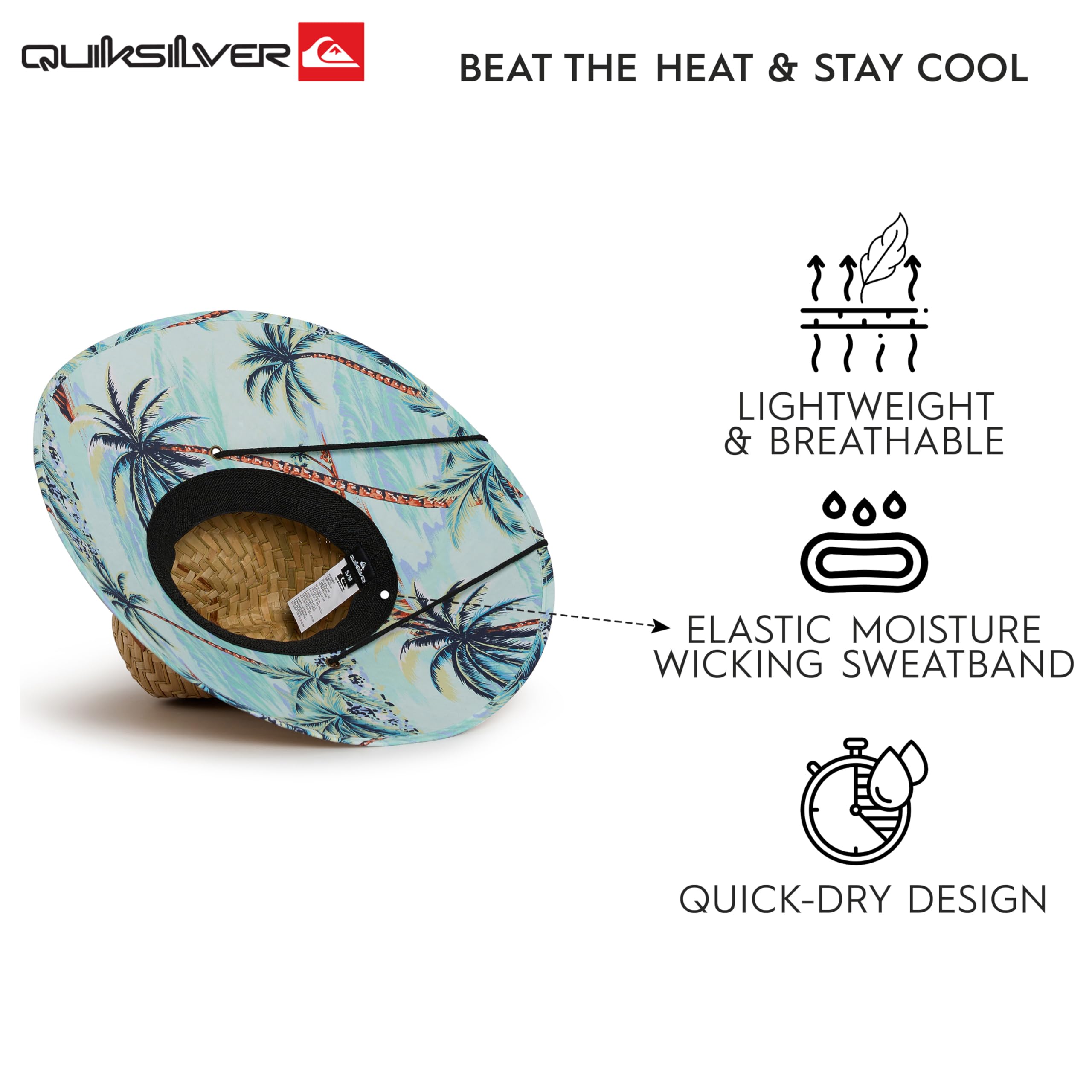 Quiksilver Wide Brim Outdoor Sun Protection Lifeguard Sombrero para el Sol para Hombre