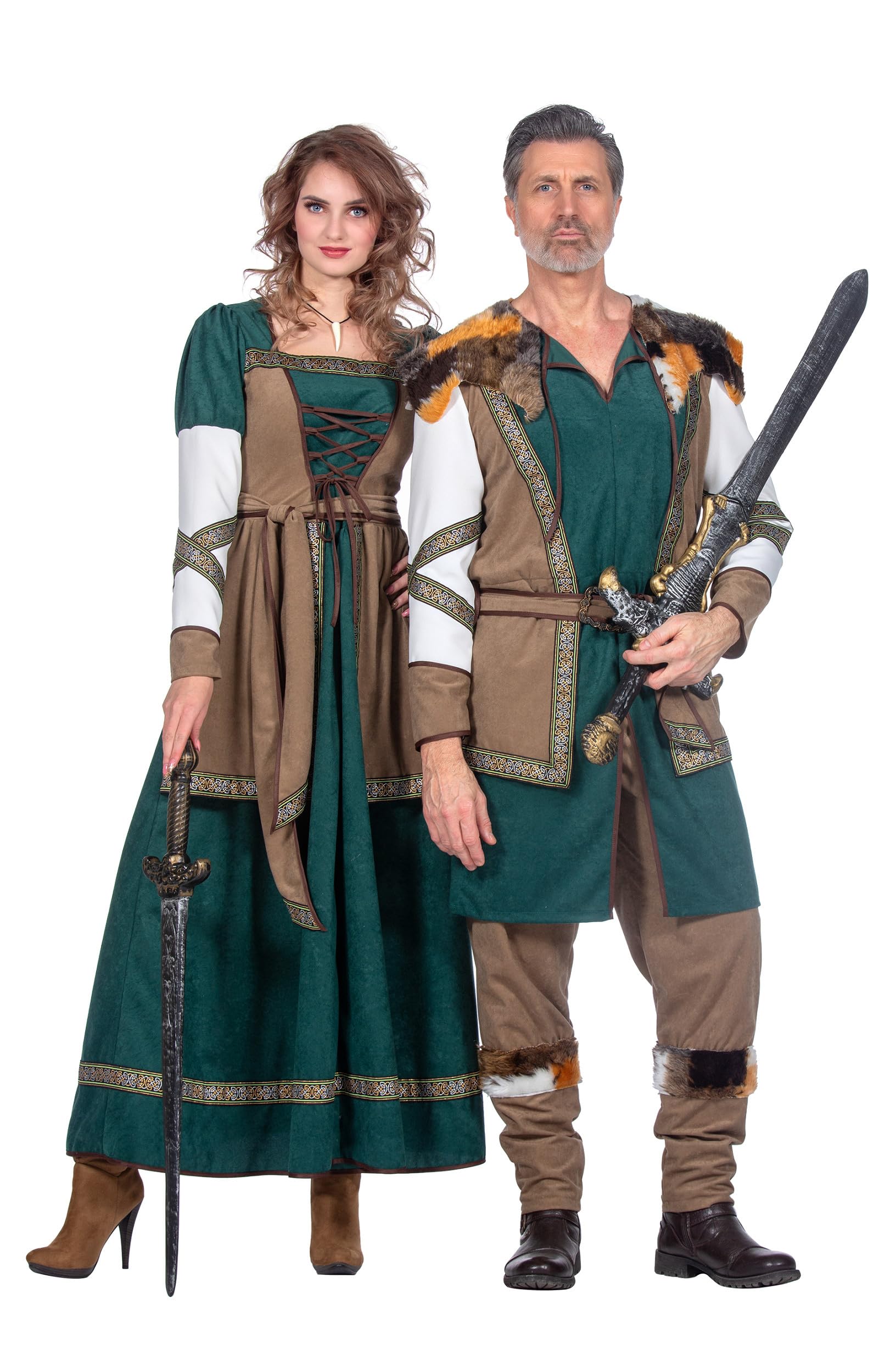 WILBERS & WILBERS 330470 - kostium wikinga dla mężczyzn, 3-częściowy strój wojownika, średniowieczny kostium na karnawał, imprezę tematyczną