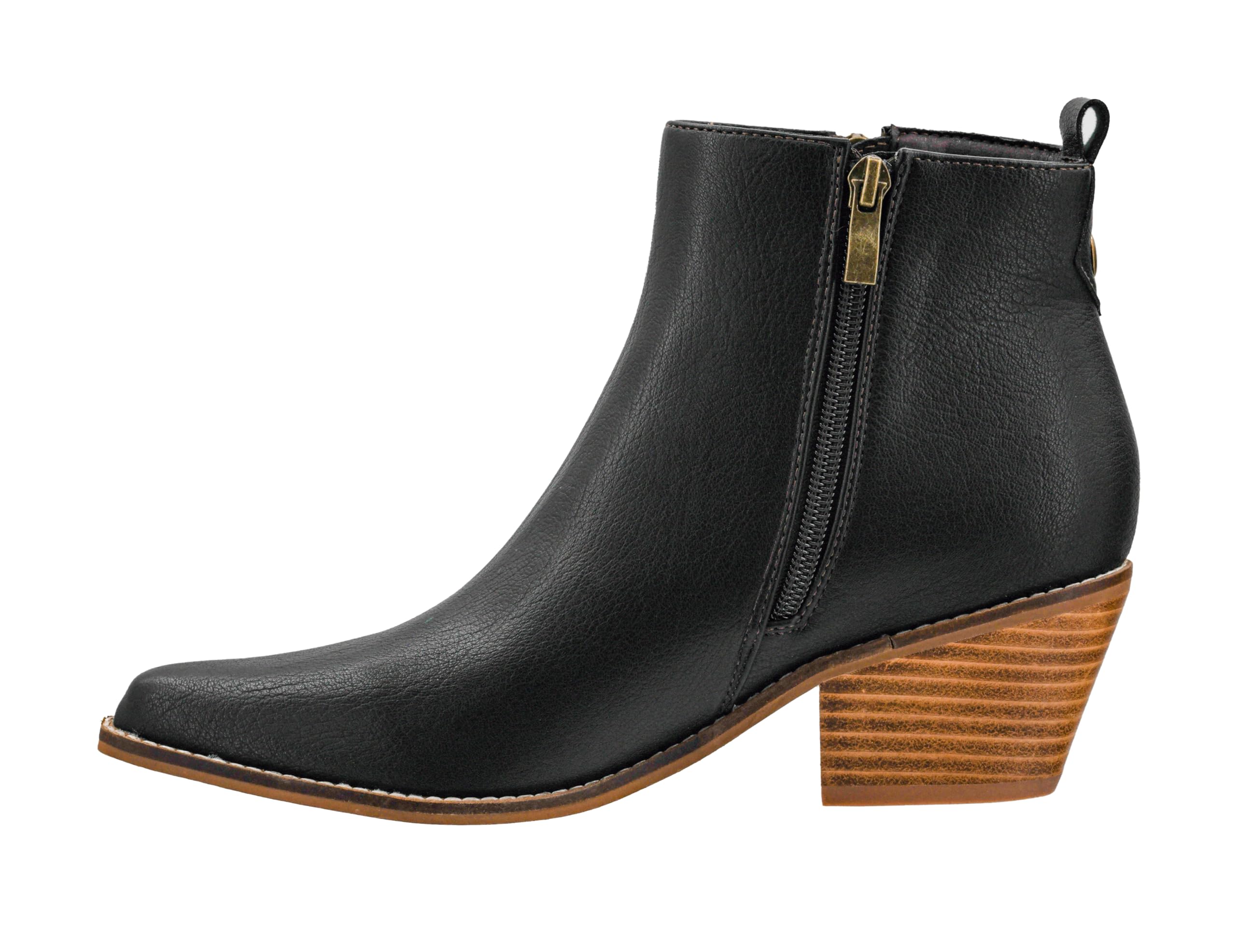 Corkys Footwear Hey Girl Toil N Trouble Women's 2.5-Inch Heel Bootie with Pointed Toe, Dual Functional Side Zippers, Pull-On Loop, and Stylish