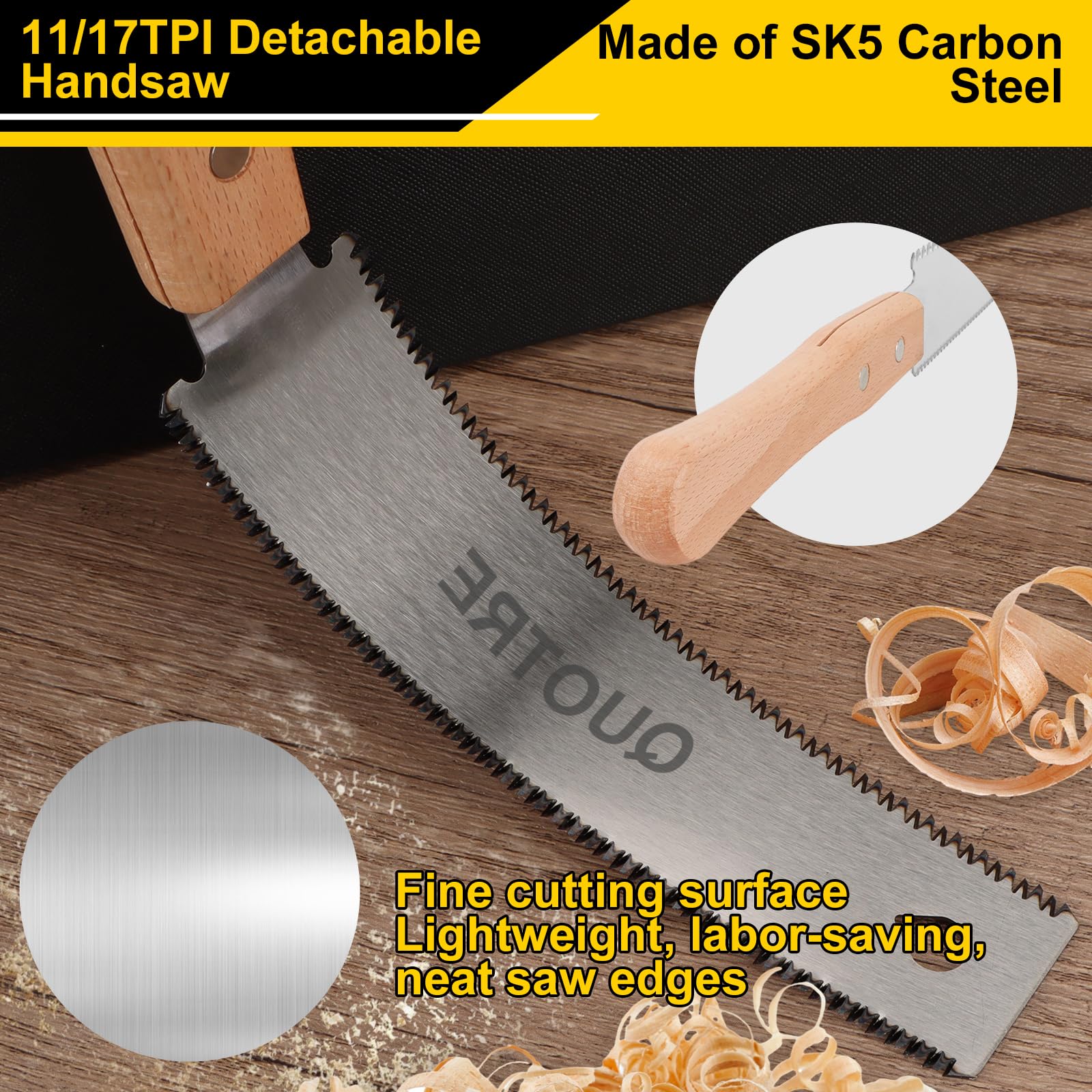 2Pcs Sega Giapponese per Legno, 30,5 cm Sega Manuale per la Lavorazione del Legno TPI 11/17 Sega a Tirare,per Tasselli per Giardino Potatura, Artigianato, Bambù, Fai da te
