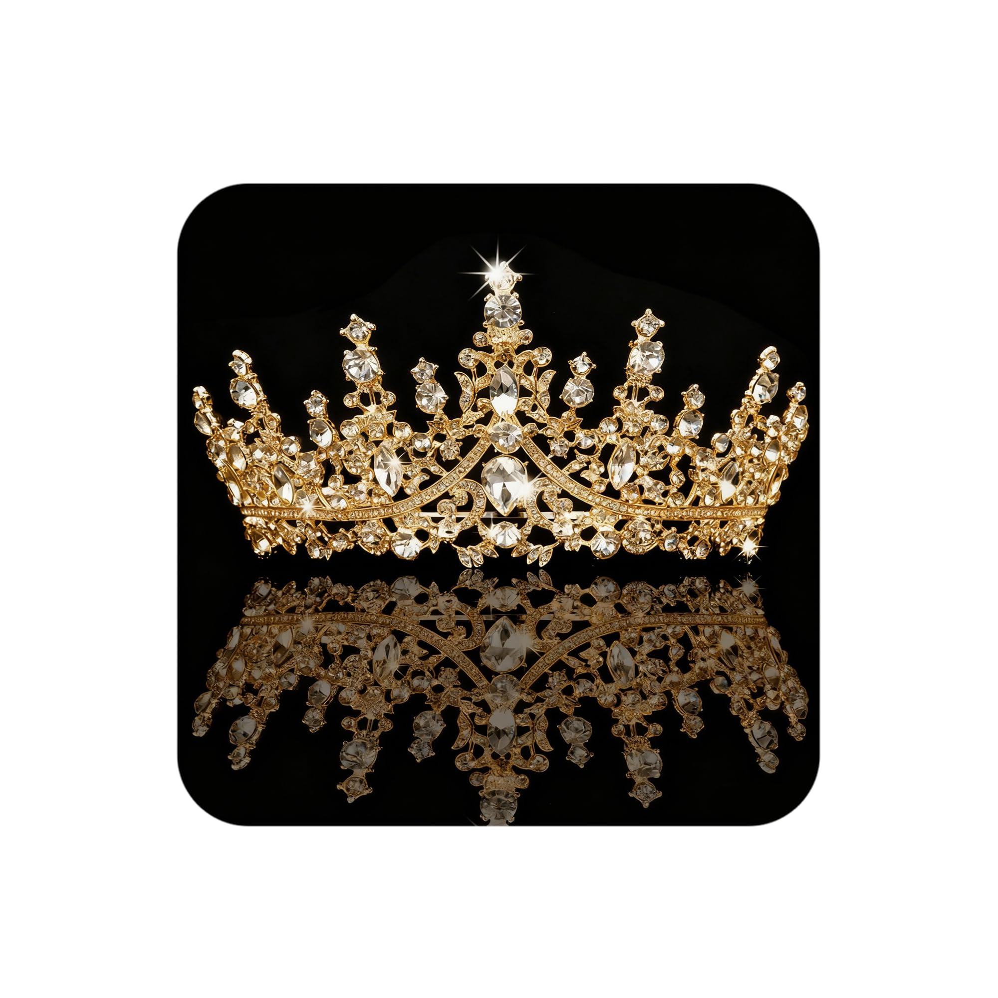 COCIDE Gold Tiara and Crown for Women Crystal Queen Crowns Rhinestone Princess Tiaras for Girl Bride Wedding Hair Accessories for Bridal Birthday Party Prom Halloween Cos-play Costume Christmas