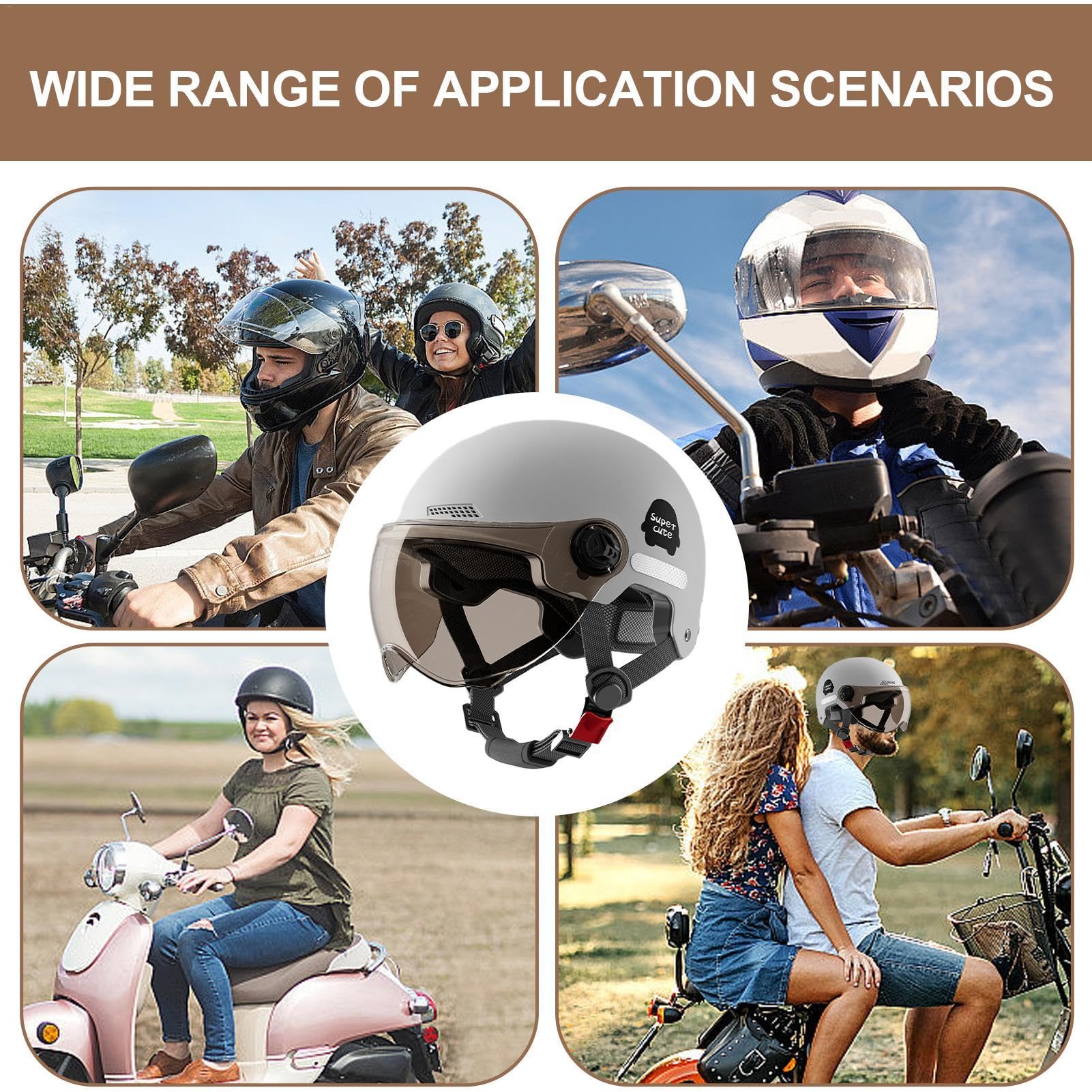 Copricapo Moto - Casco di Protezione Moto Con Parasole | Fibbia Mezzo Copricapo Moto Copricapo Copricapo Ciclismo Casco Duro Casco Moto Per Adulti E Accessori Di Protezione Per Uomini