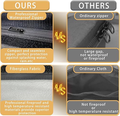 Miniatura 10 de Bolsa de documentos ignífuga 2200F5200F, 15 x 11 pulgadas con cremallera y tira reflectante, aislamiento térmico ignífugobolsa impermeable para