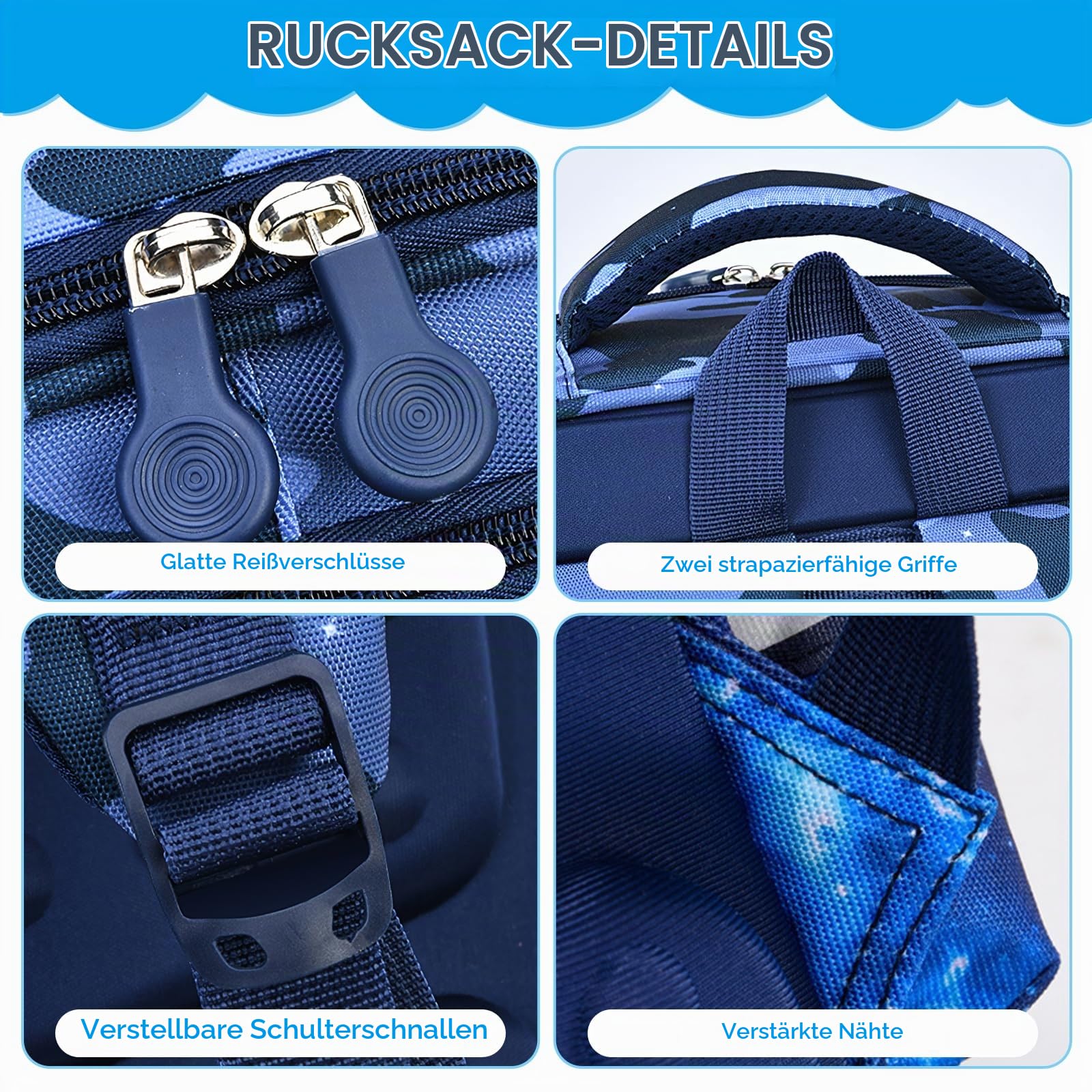 Amythe Schulrucksack Jungen 1-5 Klasse mit Reflektierend für Schul