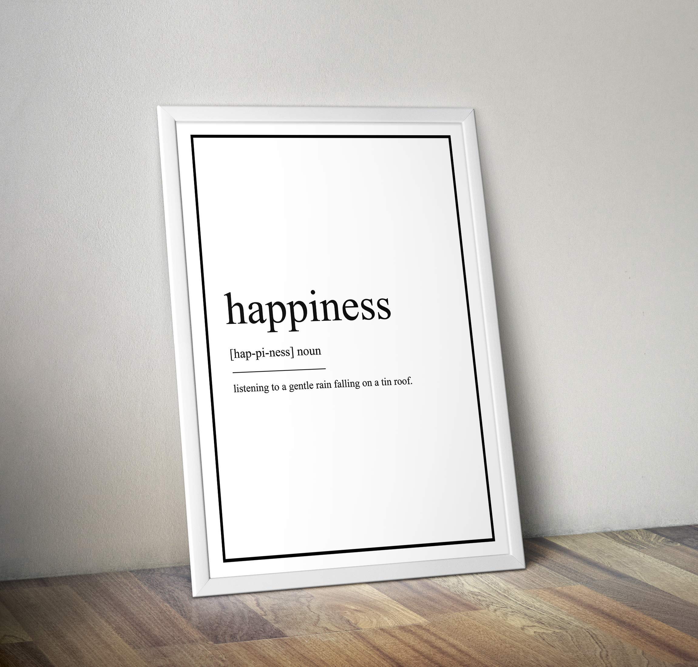 Happiness Inspired definition - Print - Poster - typography print - various Sizes(Frame Not Included)