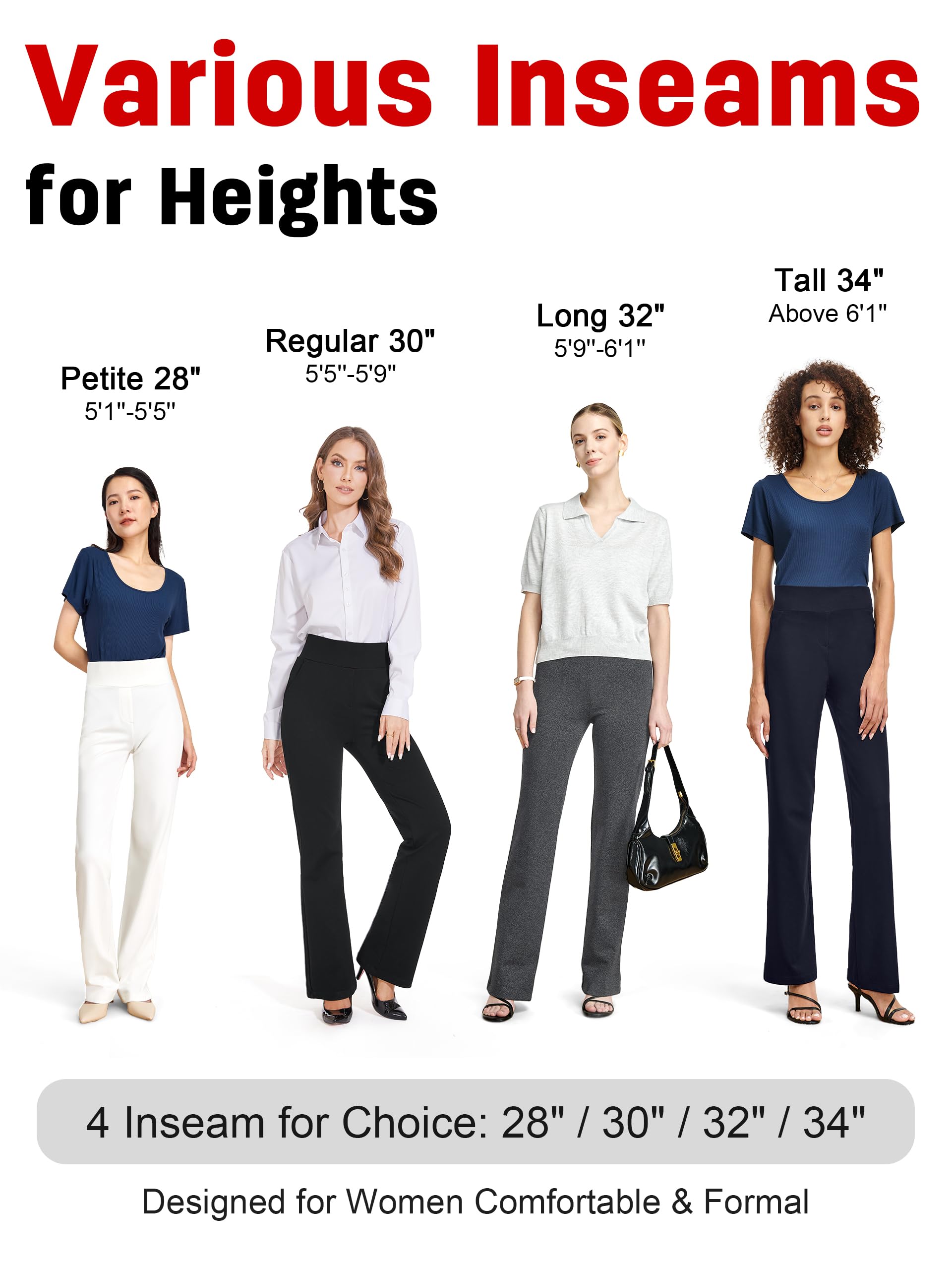 Tapata Womens Bootcut Dress Pants - bootcut Kobiety