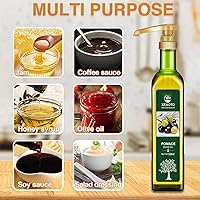 Vista 5 de VOISEN Dispensador de jarabe de café de 8 piezas, 25.4 fl oz/25.4 oz, ideal para el hogar y las mezclas de café, té, bebidas (dorado)