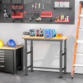 EVERHANGER Workbench for Garage, Adjustable Height Work Table