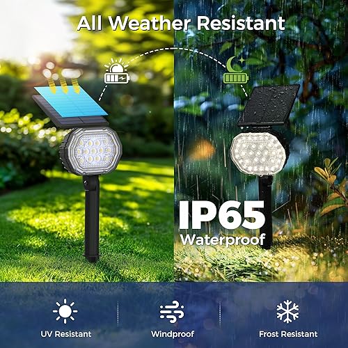 Miniatura 6 de Focos solares para exteriores, impermeables, IP65, 3 modos, luces solares al aire libre, 35 luces LED de paisaje, luces subterráneas para jardín,