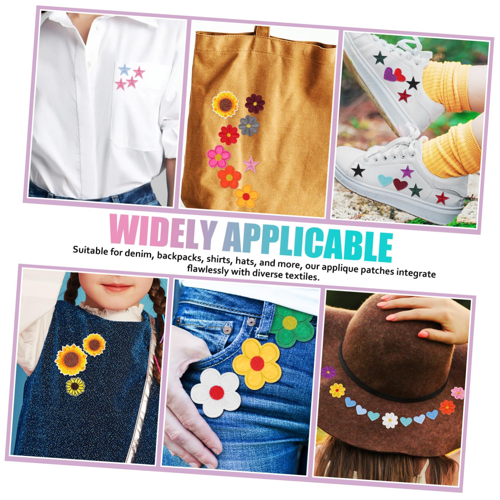 NUOBESTY 284pezzi Toppe Ricamate Patches Termoadesivi Per Riparazioni e Decorazioni Abbigliamento Borse e Applique Per Creatività e