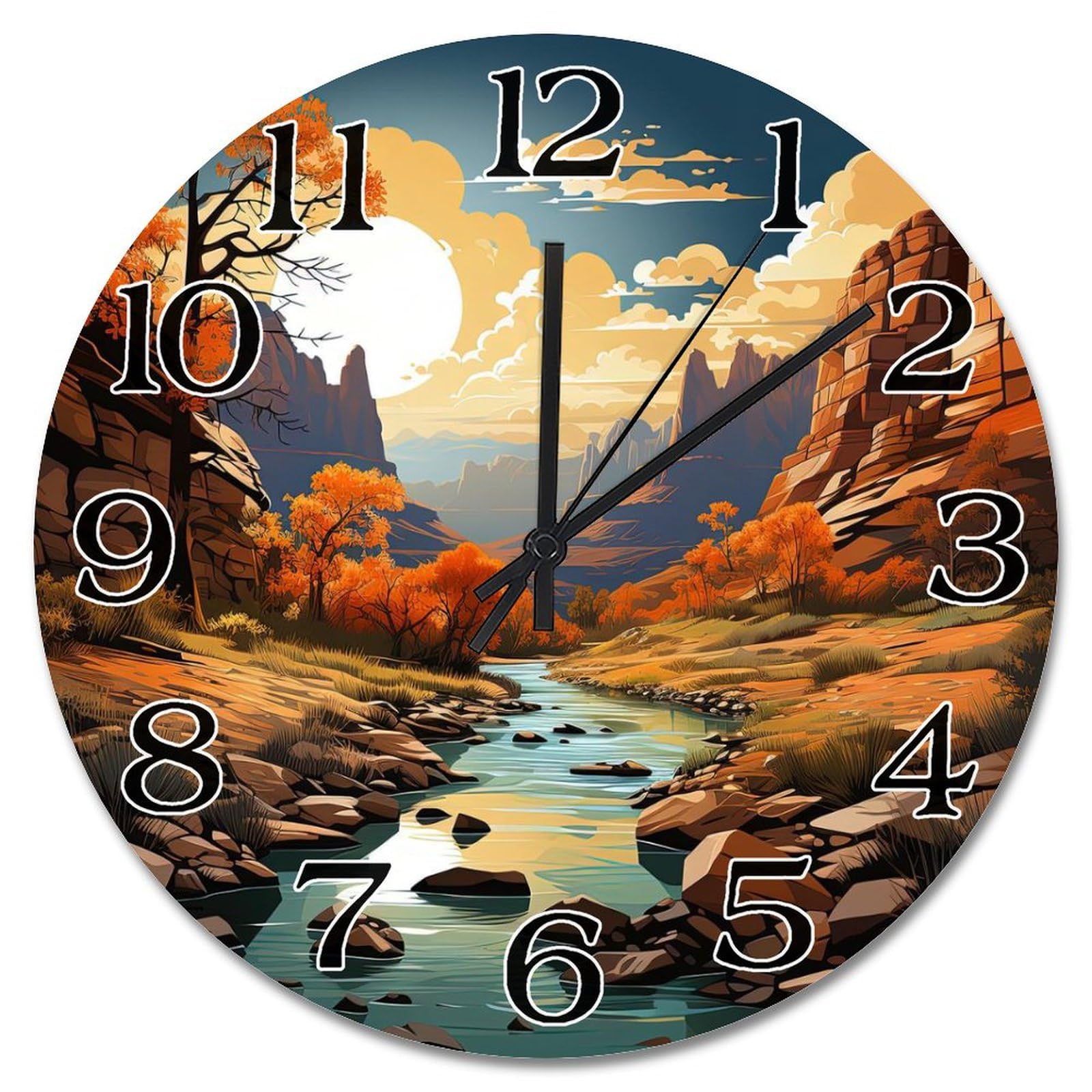 Grande horloge murale silencieuse Zion de 25,4 cm à pile pour décoration intérieure moderne