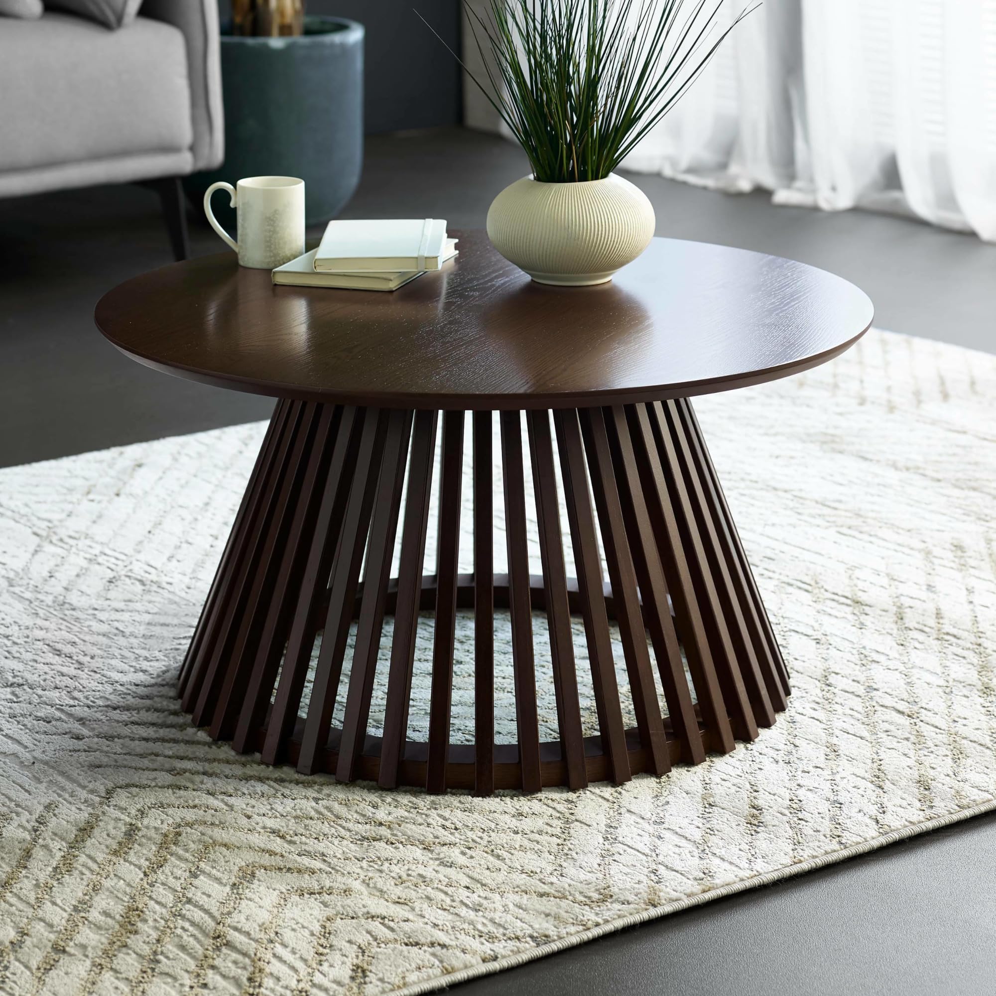 Julian Bowen Ollie Slatted Coffee Table - Cocoa Oak