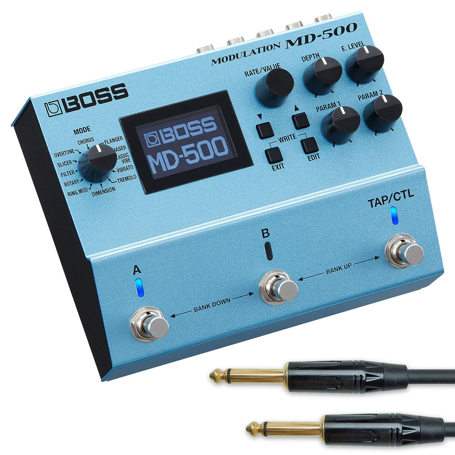 Boss MD-500 modulacja urządzenie do efektów chorus pedał + keepdrum kabel jack