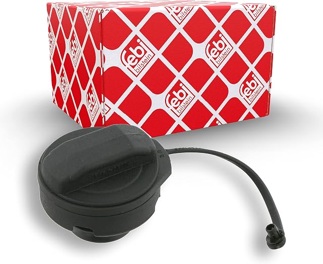 febi bilstein 27288 Fuel Filler Cap with securing strap, not lockable, pack of one, peach|red
