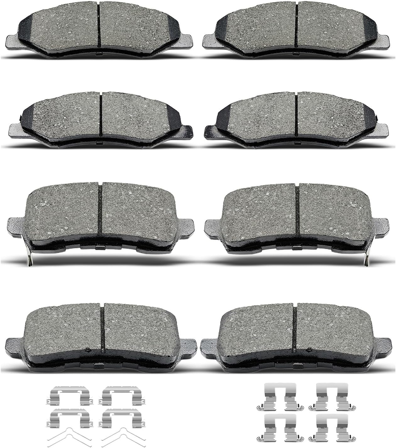 D1698 D2089 8pcs Ceramic Front Rear Brake Pads With Clips Fit For 2018-2023 For Honda Odyssey