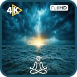 海の嵐 4K - 雷と波の睡眠音