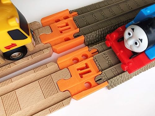 TrainLab Thomas Wood 2018 to Trackmaster (Brown 2009) Adaptadores de riel de tren (naranja)