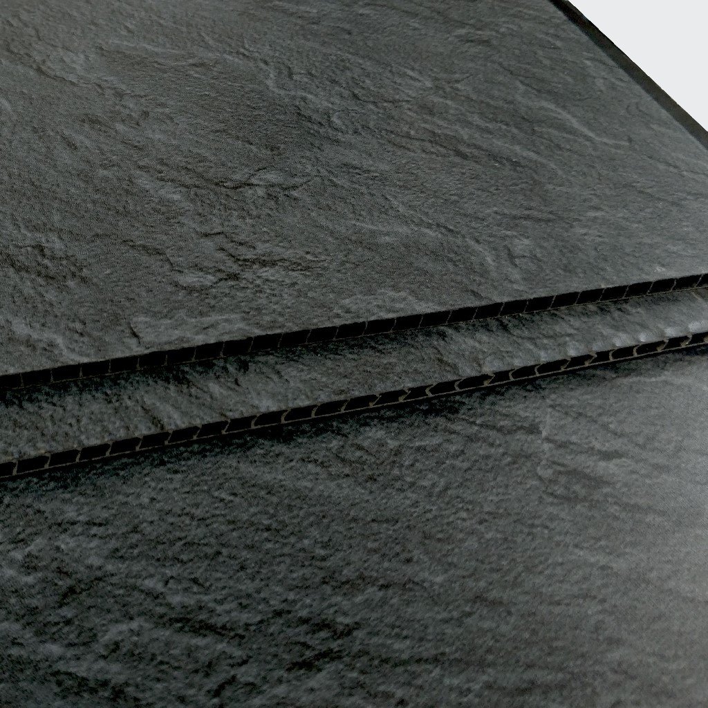 Grey PVC-Bathroom Wall Panels-Shower Cladding Panels-Ceiling Panels- Grey Slate-100% Waterproof-by Claddtech (40 Panel Pack)