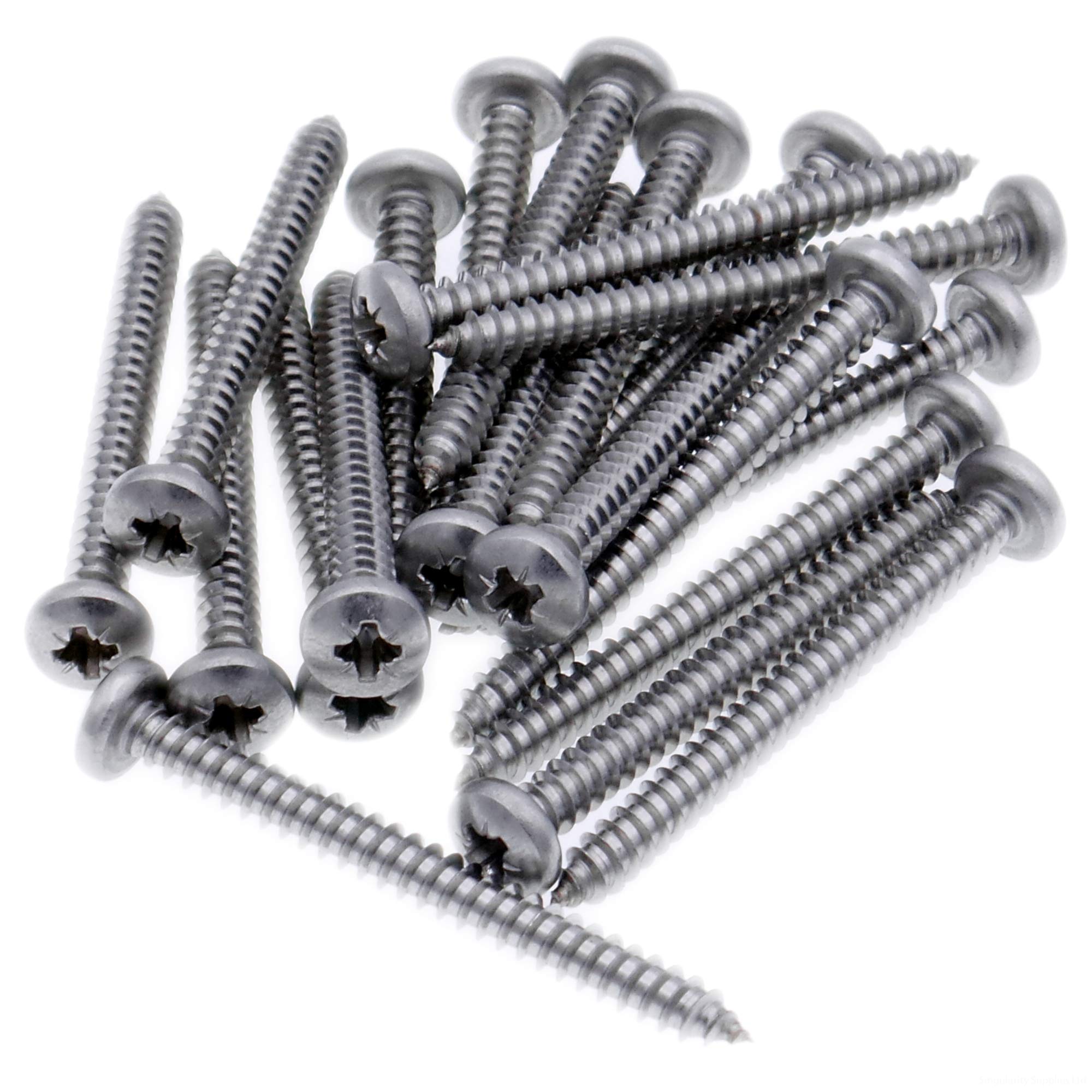 Singularity Supplies No.7 X 0.625 (3.9Mm X 16Mm) Pozi Pan Self-Tapping Screw - Stainless Steel (A2) (Pack Of 20)