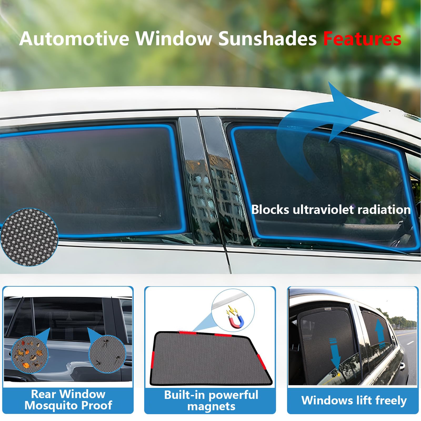 Parasol Coche para Tesla Model 3 2024-2026 | Protector Solar Automóviles Magnético Plegable Parasol de Coche para Descanso