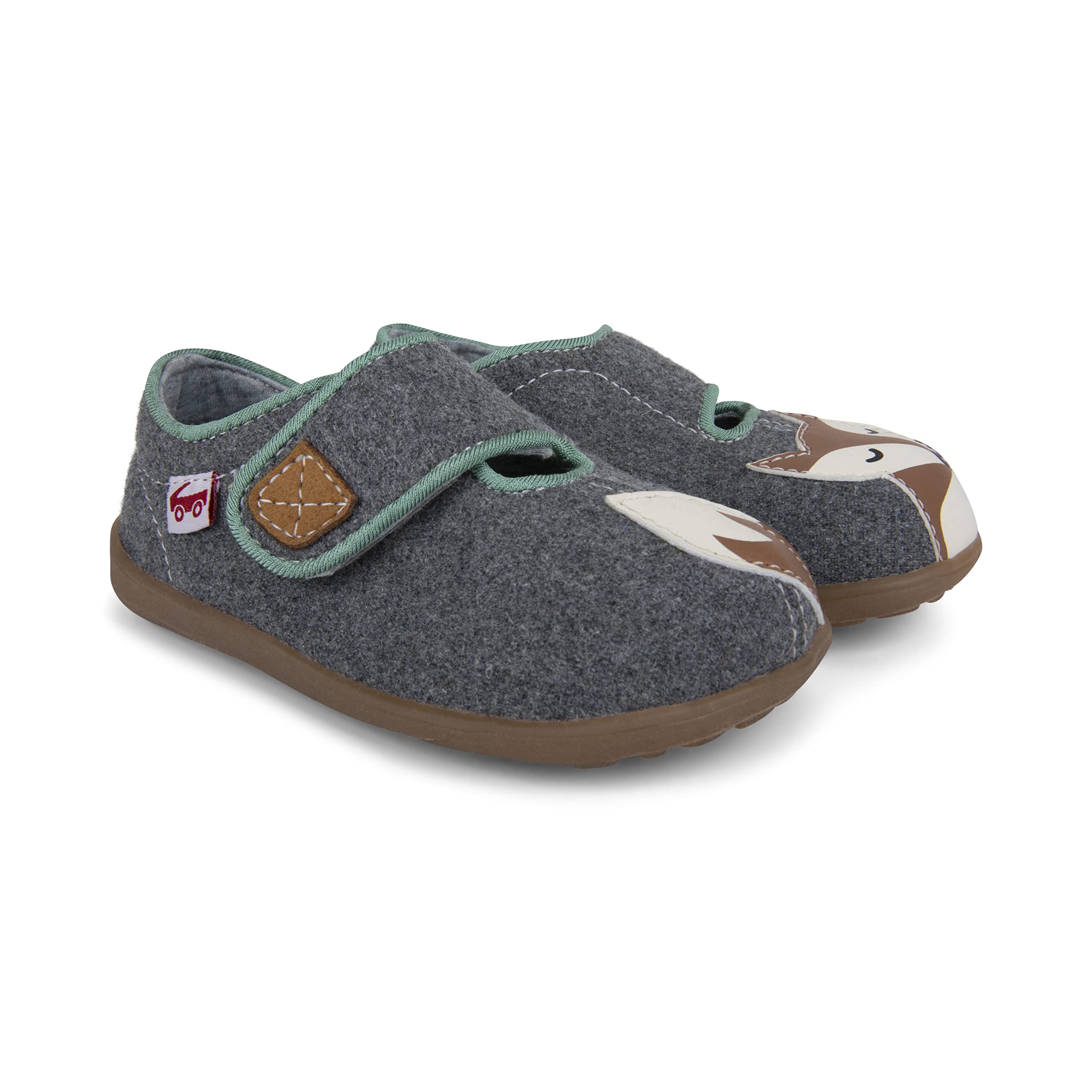 size: See Kai Run Cruz II - Easy-On Felted Wool Slippers for Little Kids - Gray Fox, 11