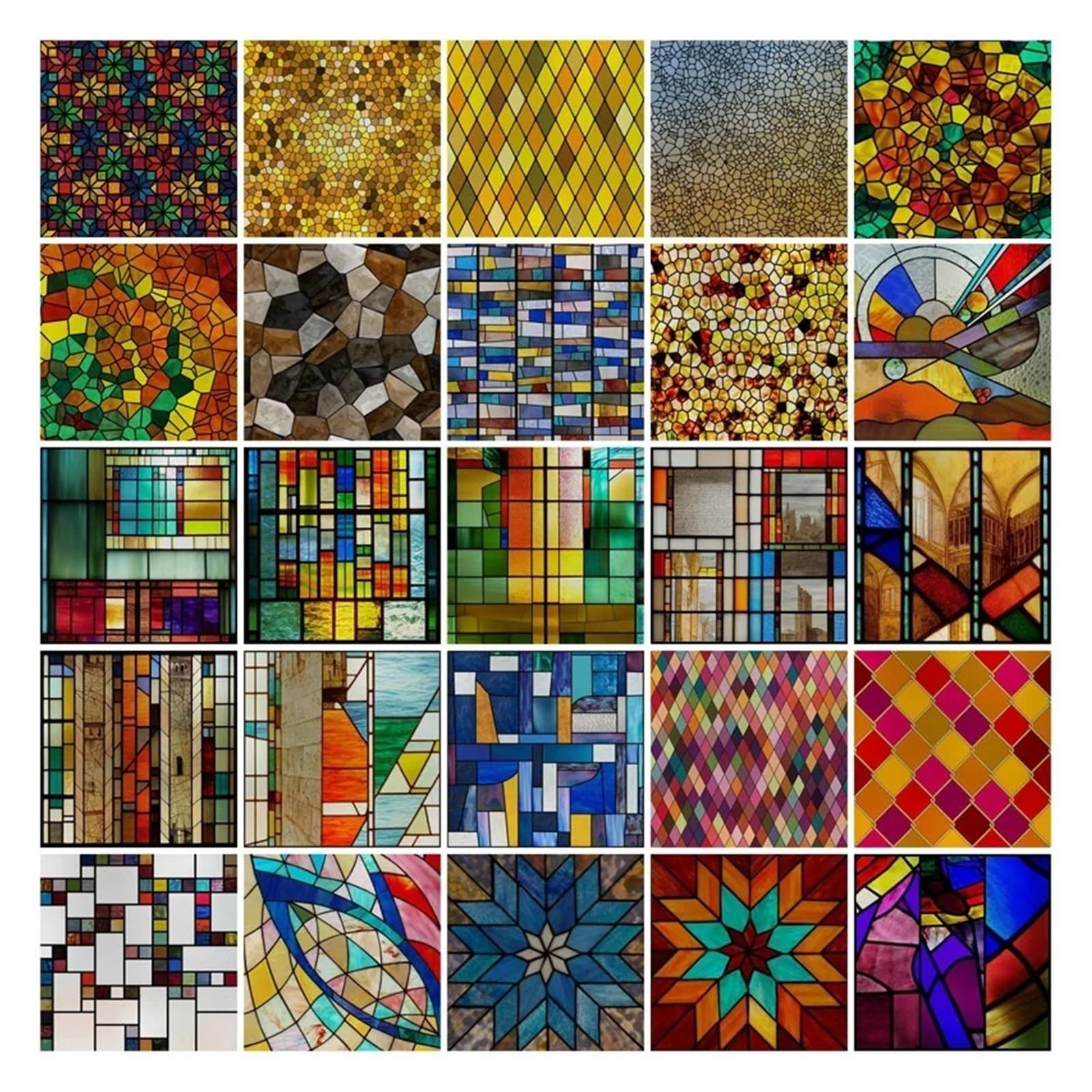 Película para Ventanas Película de ventana, películas de vitral esmeriladas, pegatinas estáticas adhesivas Retro for privacidad, puerta de armario de baño, decoración del hogar, cubiertas de tragaluz(