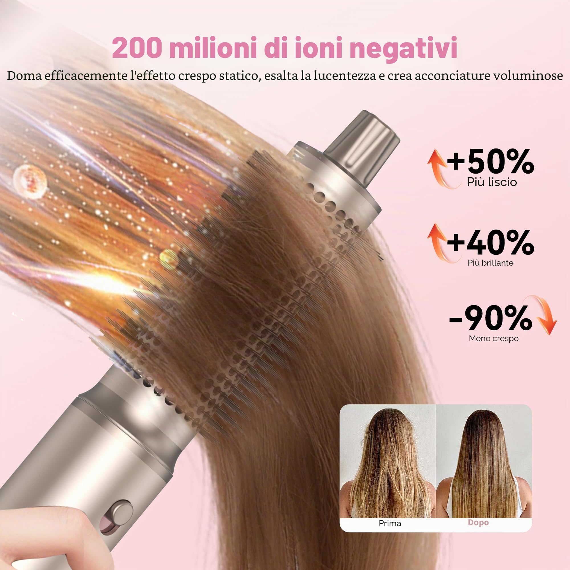 Atopskins Airstyler Asciugacapelli 5 In 1 Spazzola Asciugacapelli 110000PRM | Asciugacapelli con Spazzola Lisciante Phon Capelli Pazzola Lisciante Per Capelli Spazzola Phon Spazzola Arricciacapelli Aria