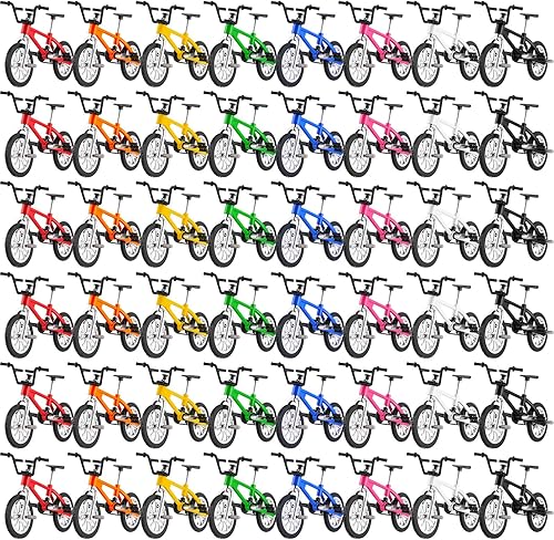 Poen 24 unidades de mini bicicletas de dedo para niños, recuerdos de fiesta, juguete miniatura de bicicleta de metal para estudiantes, premios de Poen 24 unidades de mini bicicletas de dedo para niños, recuerdos de fiesta, juguete miniatura de bicicleta de metal para estudiantes, premios de