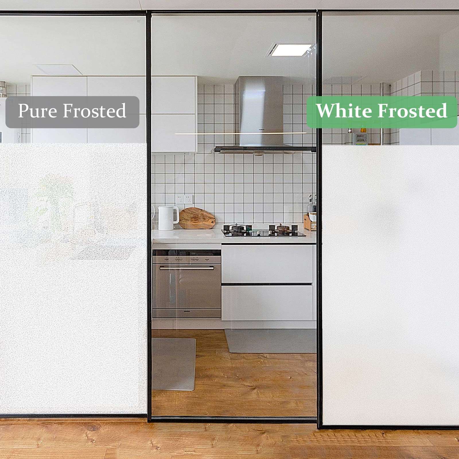 Lifetree Film de protection de fenêtre en verre dépoli autocollant statique pour maison, salle de bain, bureau 90 x 400 cm