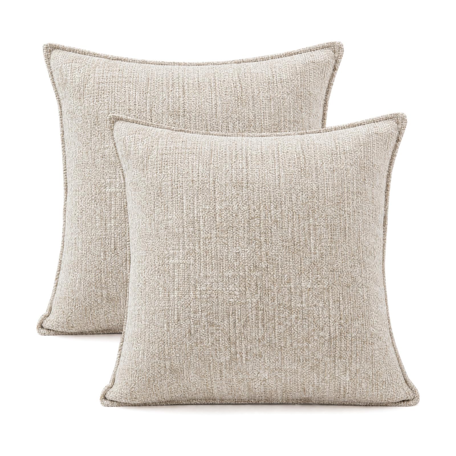 Housses de coussin chenille douce crème au design moderne durable