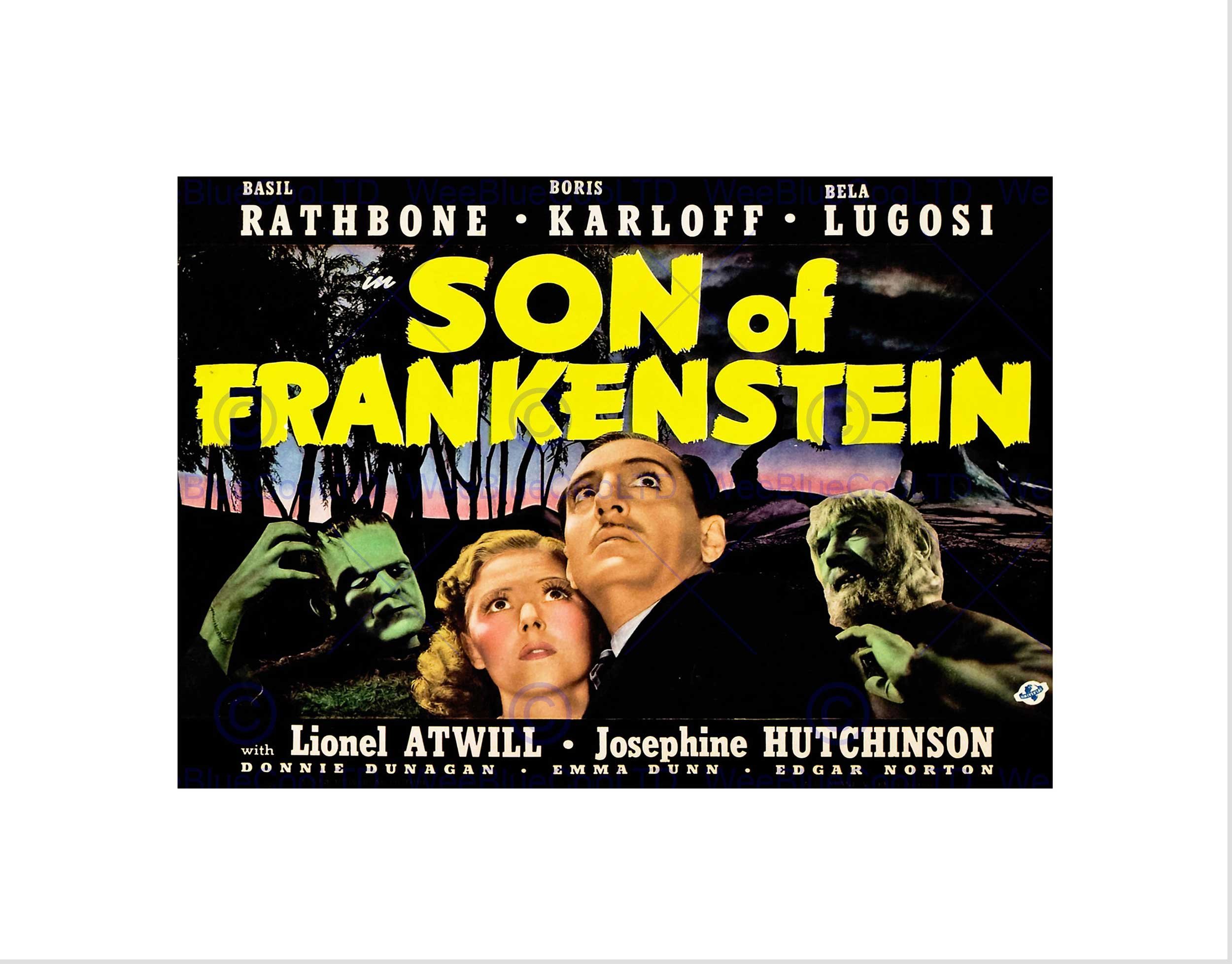 Wee Blue Coo Film Movie Son Frankenstein Karloff Monster Horror Wall Art Print