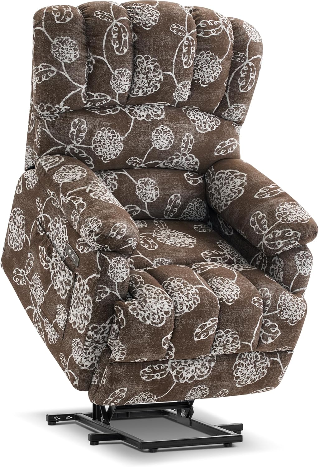 MCombo Medium Power Lift Recliner Chair Sofa with Massage and Heating, 3 Positions, USB Ports, Control Buttons for Elderly People, Fabric 7091