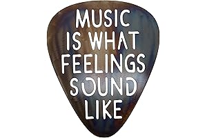 Top Brass Metal Guitar Pick Wall Decor Art - Preserve Musical Heritage