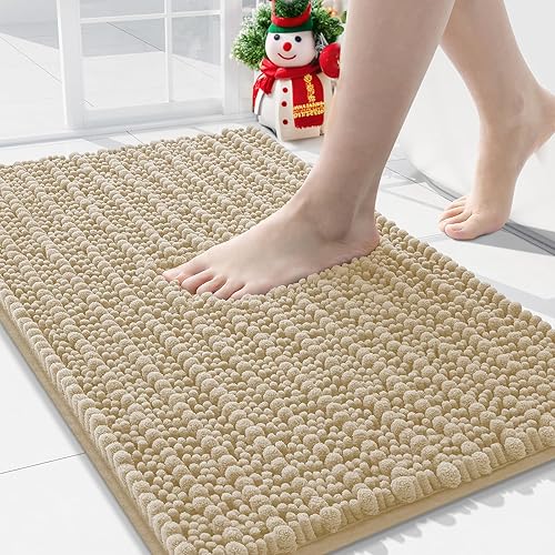Miniatura 1 de Arotive - Alfombra para el baño de felpilla, extrasuave, gruesa, absorbente, peluda, antideslizante, lavable en lavadora, apta secadora, afelpada,