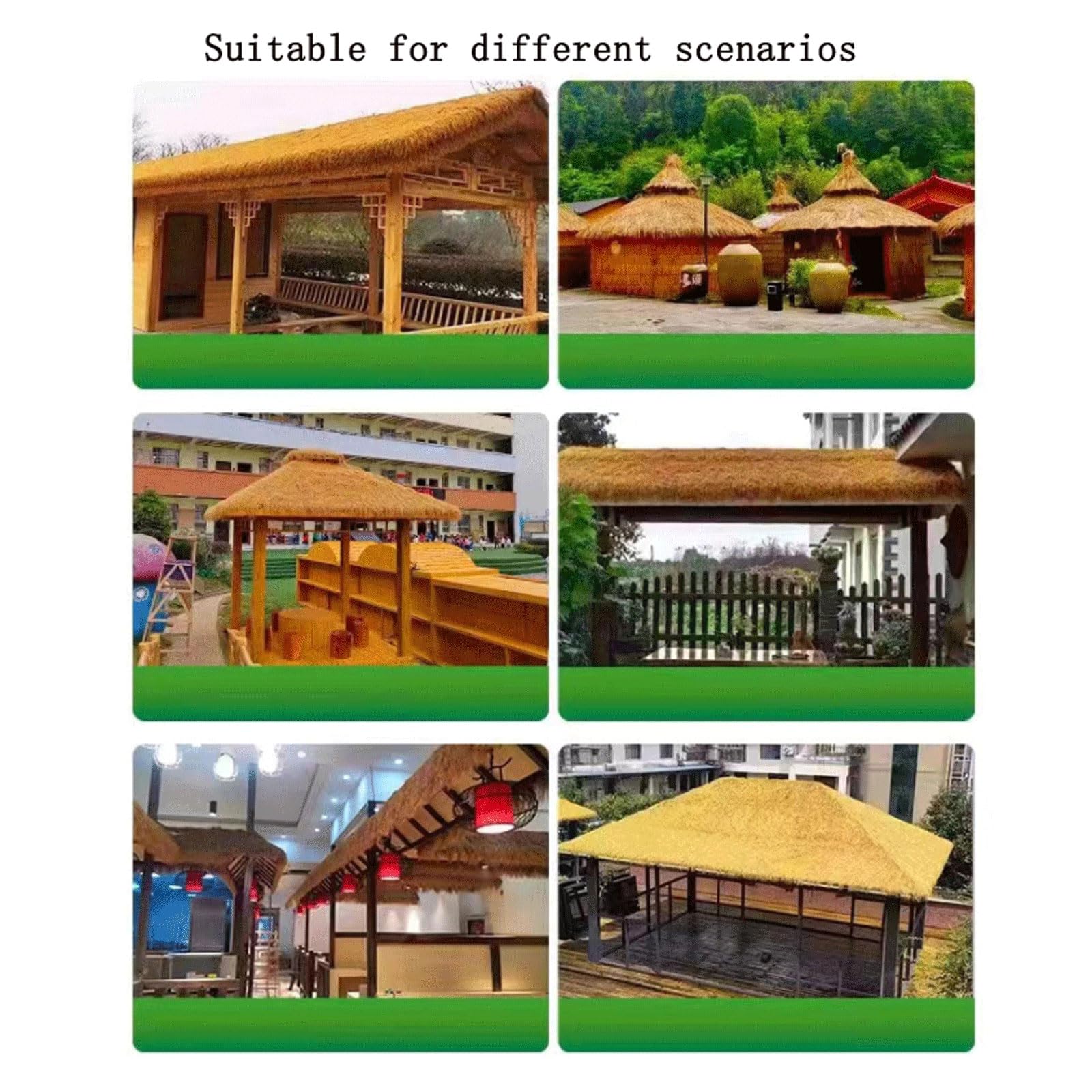 Rouleau De Chaume Artificiel,Toit De Chaume Synthétique,Rouleaux De Toit En Palme Artificielle Mexicaine,Imperméable Rouleau De Toit En Paille Artificielle Pour Bar Tiki,Toiture,Jardin,Terrasse Décor