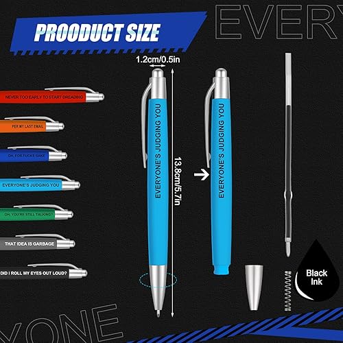 Miniatura 2 de Snarky - Bolígrafos divertidos, insultantes, negativos, para oficina, tinta negra, de 0.039 in, retráctiles, para adultos, compañeros de trabajo,