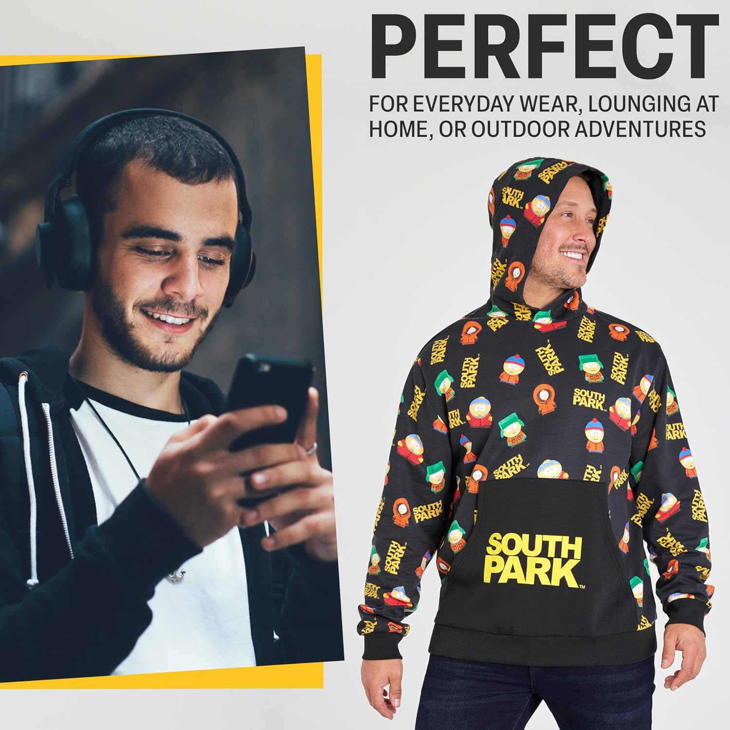 South Park Hoodie for Men, Warm Hooded Sweatshirt, Long Sleeve Sweater, Casual Pullover, Kyle Kenny Funny Gifts for Men