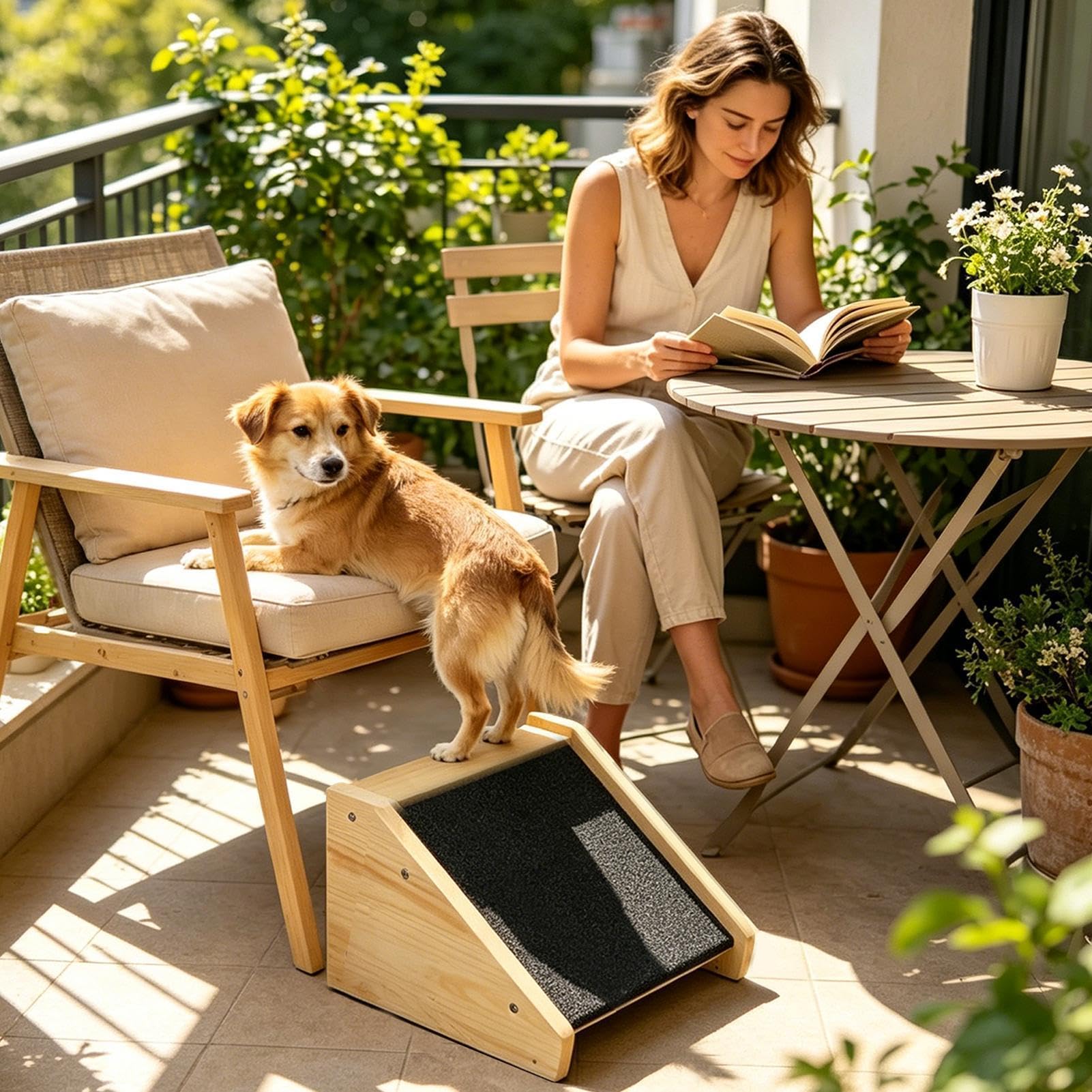 Tabla Rascador Canino Escalera trepadora de madera con | Tabla Rascador Canina para Cachorros y Perros Pequeños Medianos Grandes en Casa Esquina Jaula Enriquecimiento