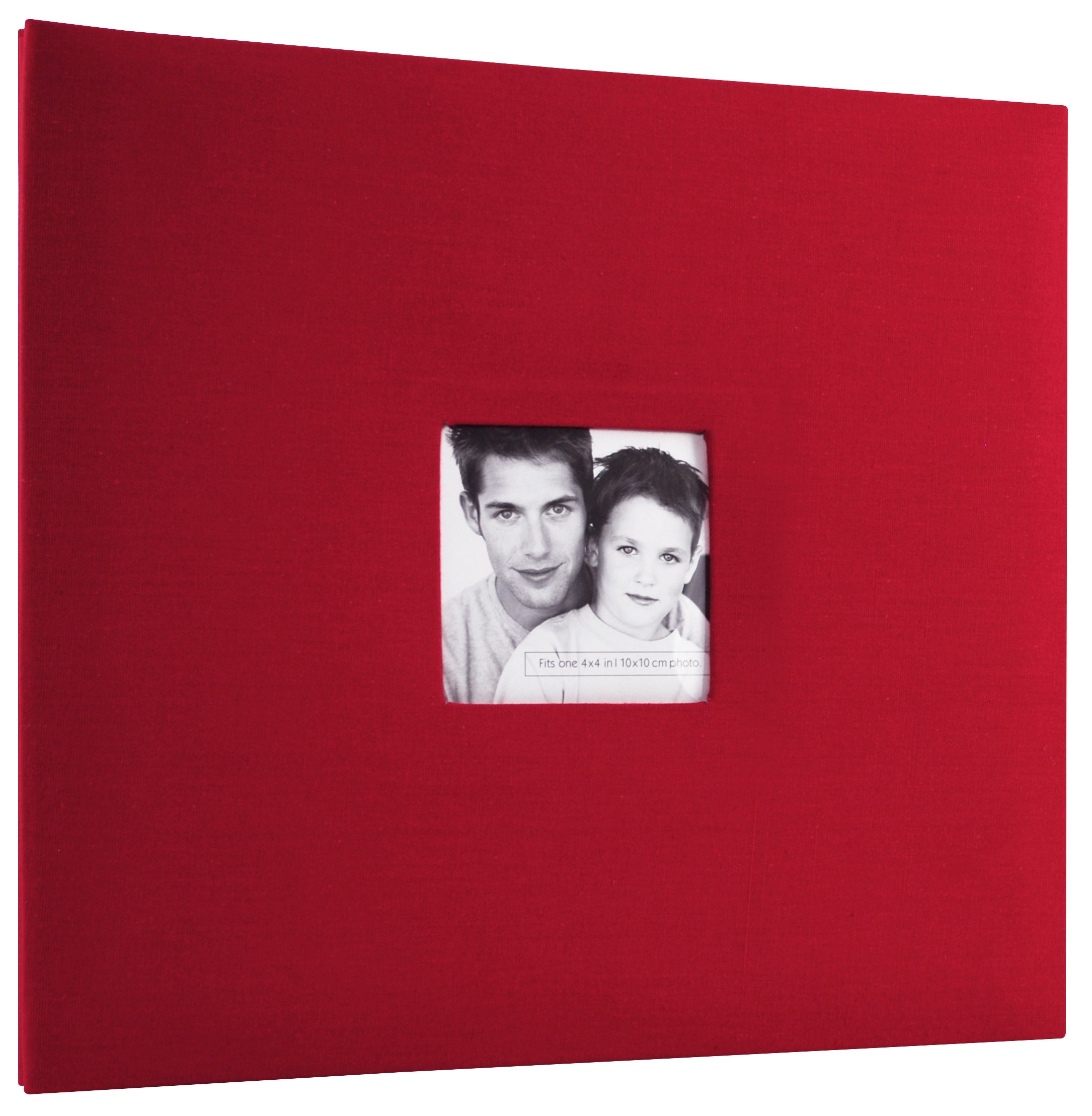 MCS 12x12 Inch Page Top Load Scrapbook - Fabric Cover With Photo Opening, Red, 20 Acid-Free Pages