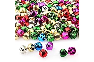 LUTER 100Pcs Jingle Bells 1/2 Inch, Multicolor Christmas Bells for Crafts