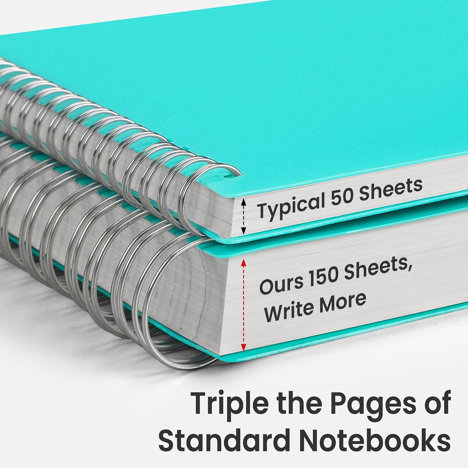 EMSHOI Lined Spiral Journal Notebook, 300 Pages, A4 Size (8.2'' x 11.2'') image 3